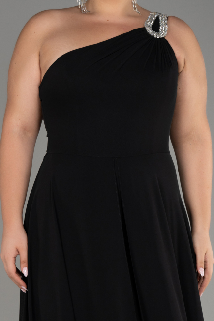 Einladungskleid In Übergröße Chiffon Schwarz ABT119