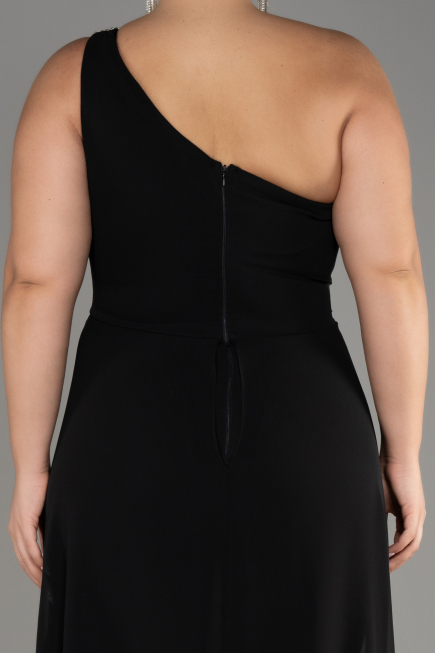 Einladungskleid In Übergröße Chiffon Schwarz ABT119