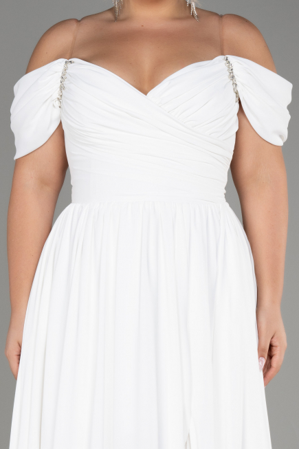 Weiß Abendgarderobe İn Großen Größen Chiffon Lang ABU3738