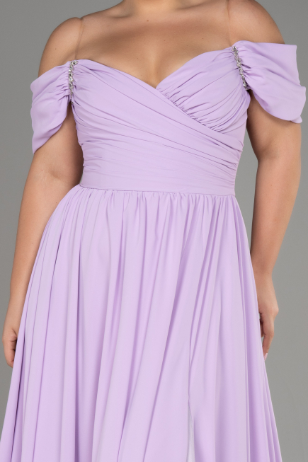 Lila Abendgarderobe İn Großen Größen Chiffon Lang ABU3738