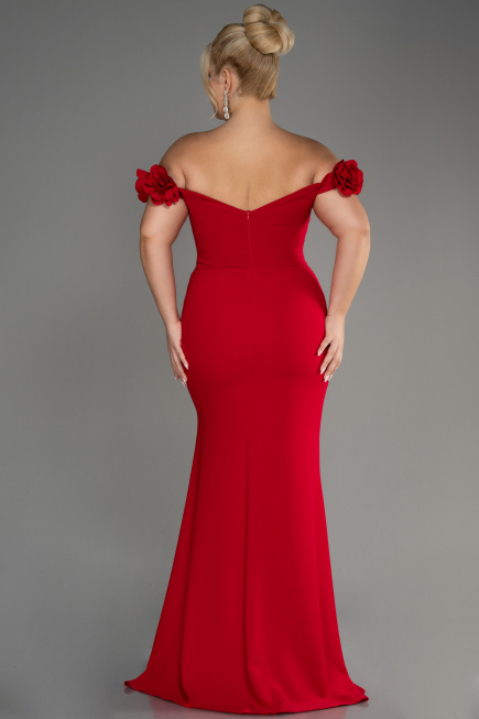 Abschlusskleid In Übergröße Lang Rot ABU3946
