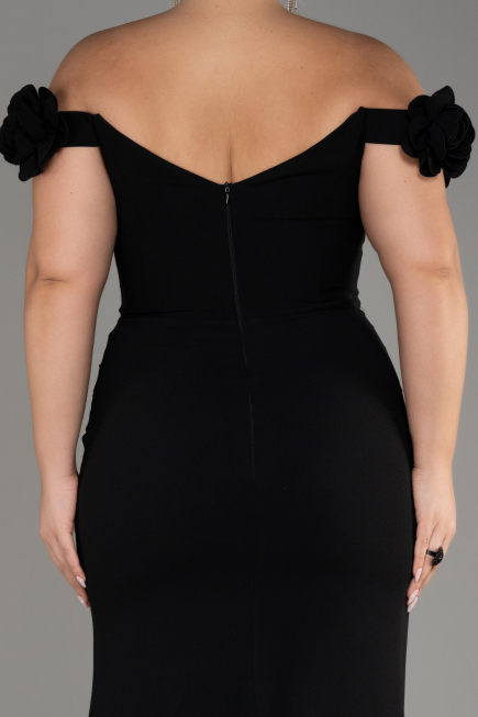 Abschlusskleid In Übergröße Lang Schwarz ABU3946