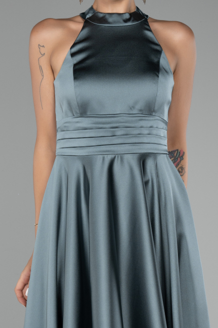 Abendkleid Kurz Satin Türkis ABK2112