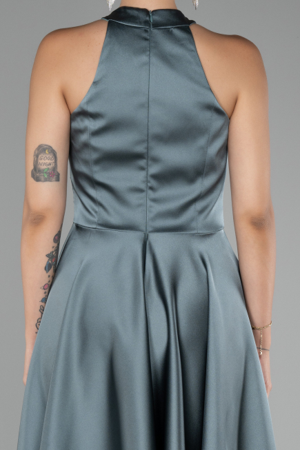 Abendkleid Kurz Satin Türkis ABK2112