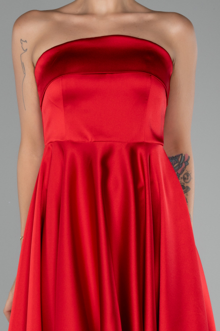 Partykleid Kurz Satin Rot ABK2111