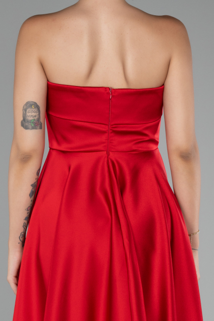 Partykleid Kurz Satin Rot ABK2111