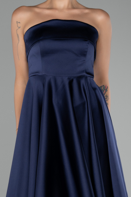 Partykleid Kurz Satin Marineblau ABK2111