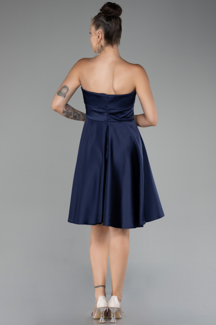Partykleid Kurz Satin Marineblau ABK2111