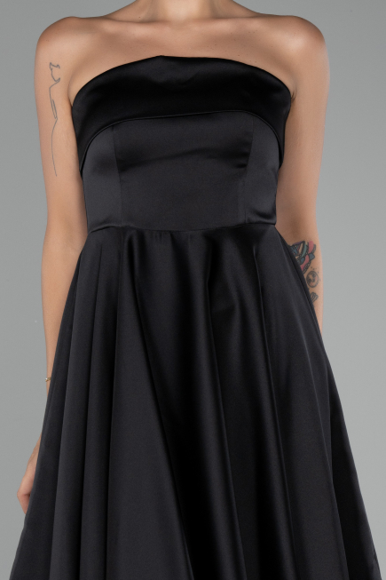 Partykleid Kurz Satin Schwarz ABK2111