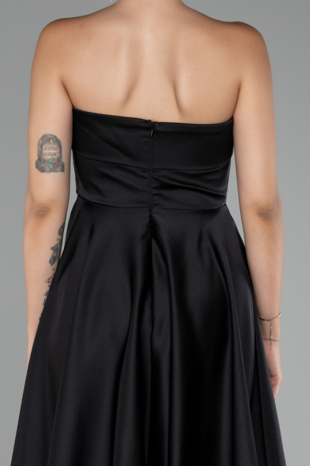 Partykleid Kurz Satin Schwarz ABK2111