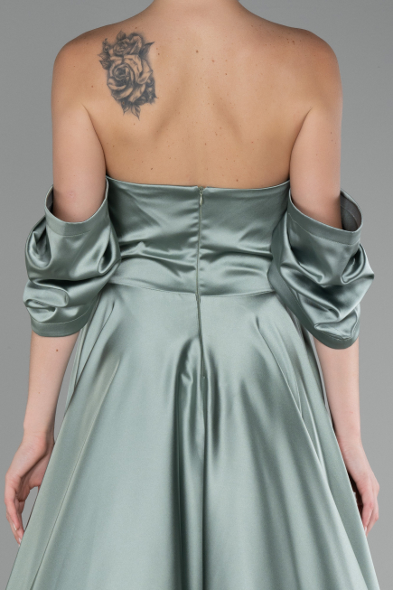 Abschlusskleid Lang Satin Türkis ABU4132