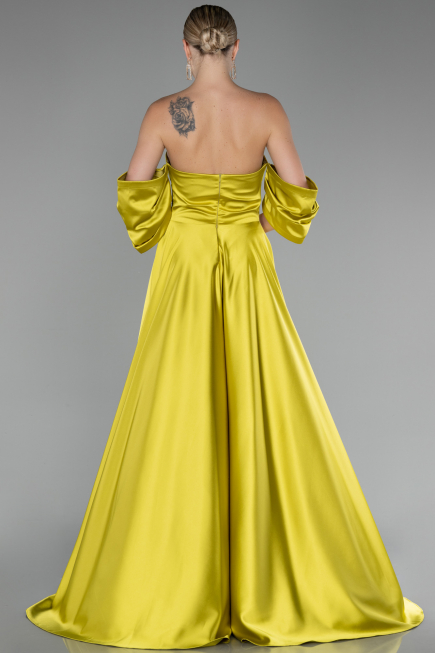 Abschlusskleid Lang Satin Pistaziengrün ABU4132