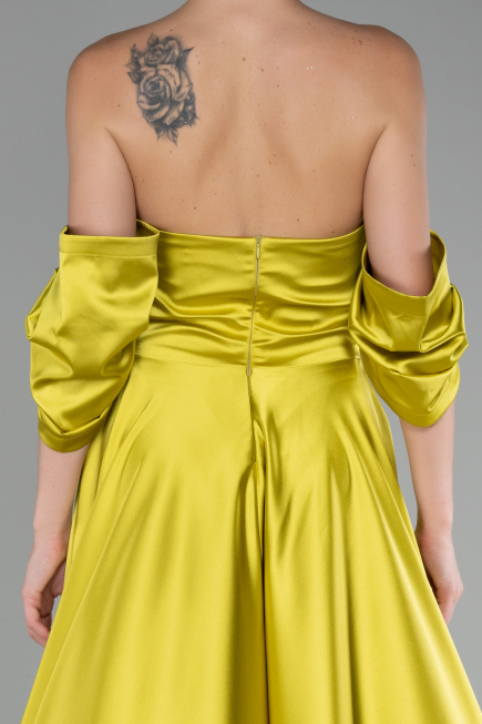 Abschlusskleid Lang Satin Pistaziengrün ABU4132