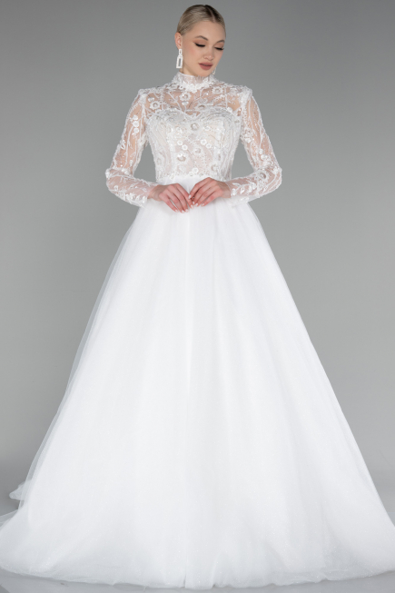 Hochzeitskleider Lang Weiß ABU4107