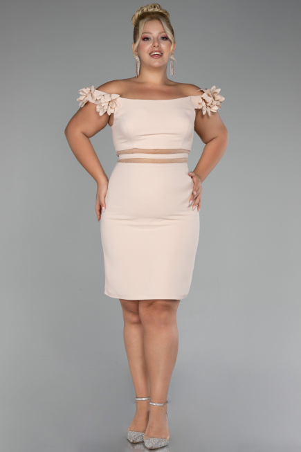 Partykleid Kurz Beige ABK2120