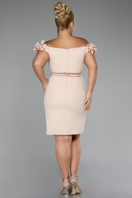 Partykleid Kurz Beige ABK2120
