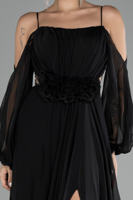 Abendkleid Lang Chiffon Schwarz ABU4165