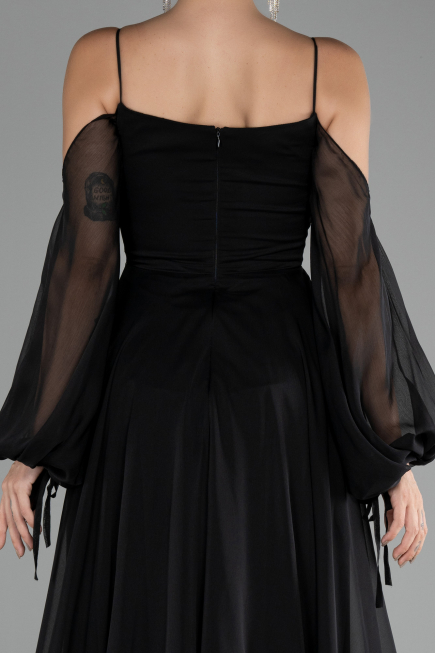Abendkleid Lang Chiffon Schwarz ABU4165