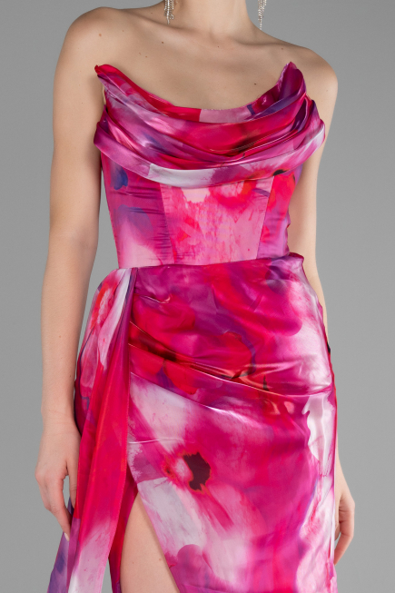 Abendkleid Lang Fuchsie ABU4169