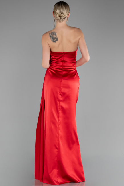 Abendkleid Lang Satin Rot ABU4174