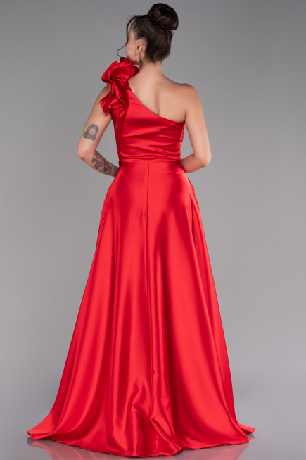 Abendkleid Lang Satin Rot ABU4189