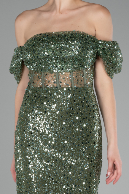 Partykleid Midi Schuppig Khaki ABK2130