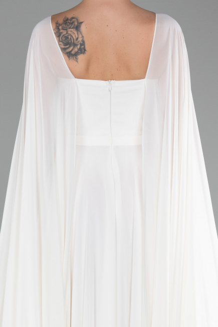 Standesamtkleid Lang Chiffon Weiß ABU4158