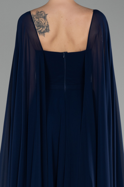 Standesamtkleid Lang Chiffon Marineblau ABU4158