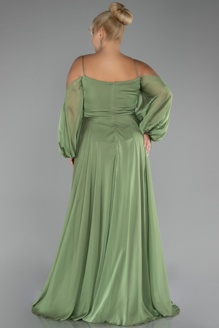 Verlobungskleid In Übergröße Lang Chiffon Khaki ABU4167
