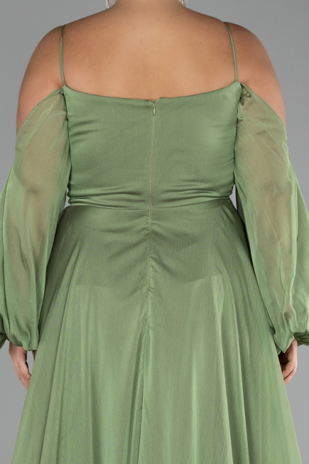 Verlobungskleid In Übergröße Lang Chiffon Khaki ABU4167