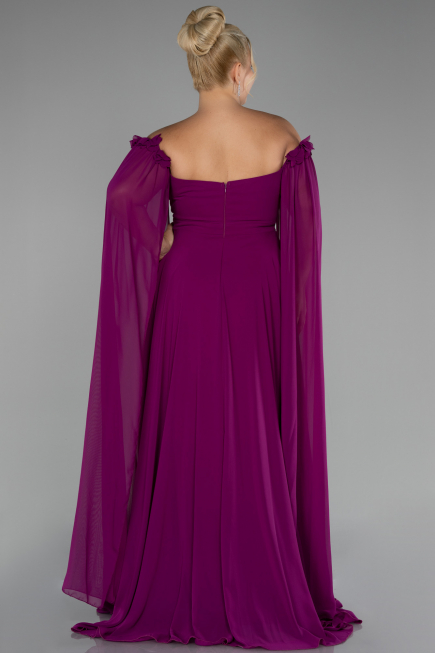 Violett Kleider İn Großen Größen Chiffon Lang ABU3464