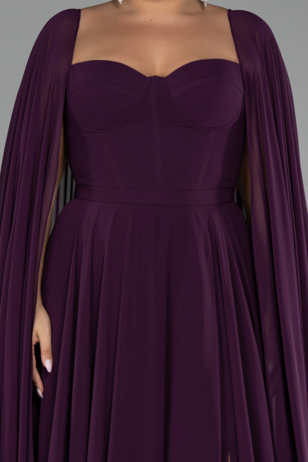 Kleider in Großen Größen Lang Chiffon Violette ABU4161