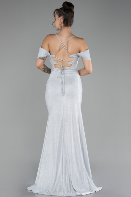 Abschlusskleid Lang Grau ABU4212