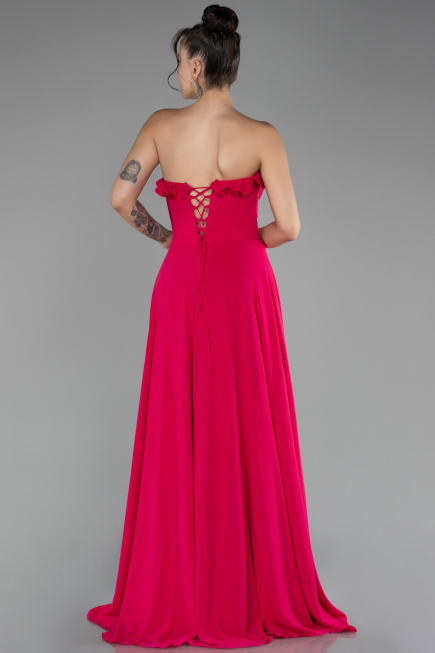 Abschlusskleid Lang Chiffon Fuchsie ABU4214