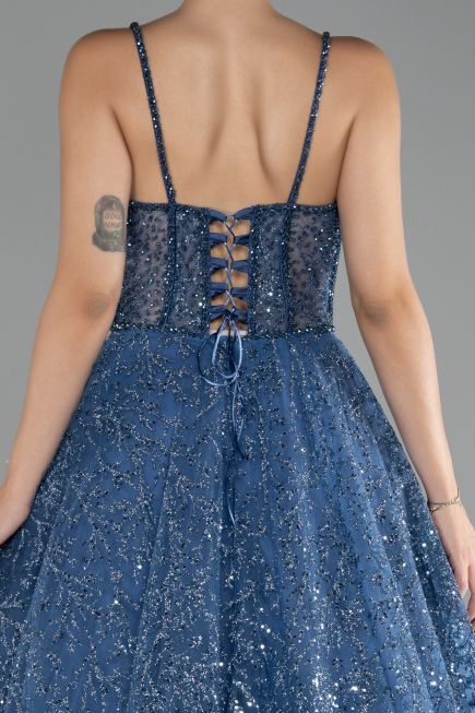 Indigo Abendkleid Lang ABU3839