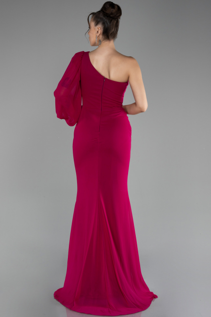 Fuchsie Abendkleid Chiffon Lang ABU3677