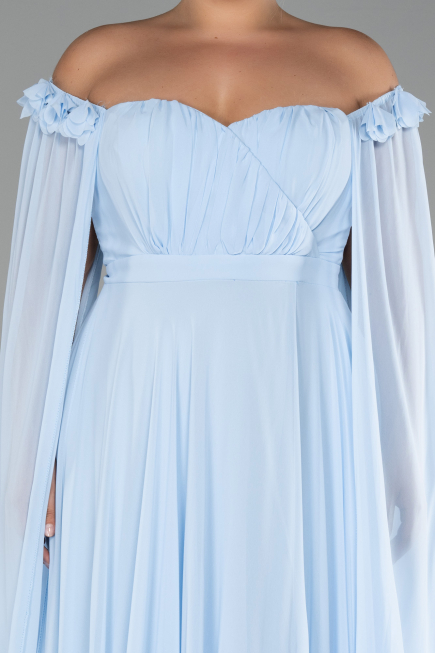 Eisblau Kleider İn Großen Größen Chiffon Lang ABU3464