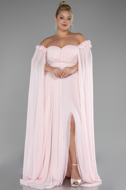 Puder Kleider İn Großen Größen Chiffon Lang ABU3464