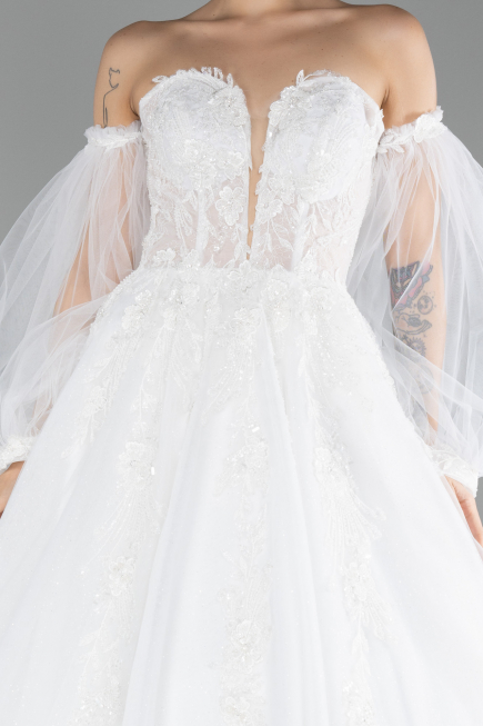 Hochzeitskleider Lang Weiß ABU4236