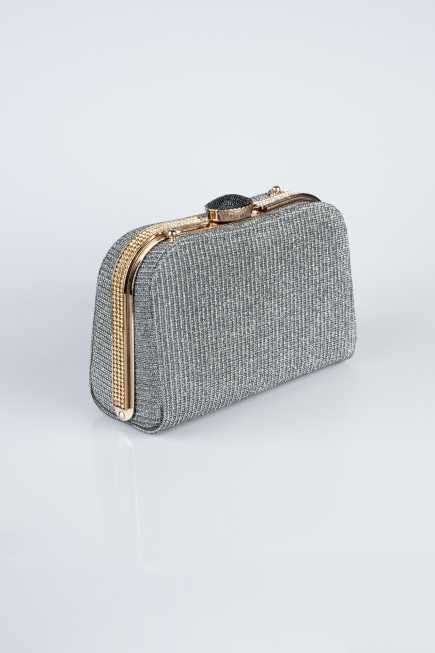 Abendtasche Glitzernd Platin KC128