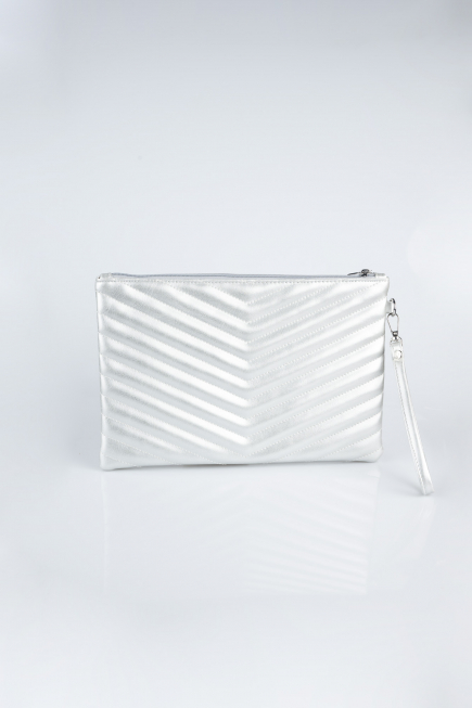 Abendtaschen Leder Silber KC413