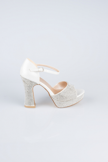 Party-Schuhe Steinbesetzt Weiß MJ2228