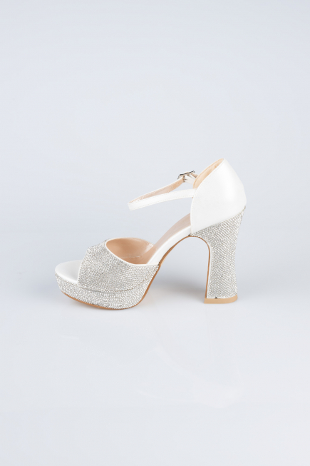 Party-Schuhe Steinbesetzt Weiß MJ2228