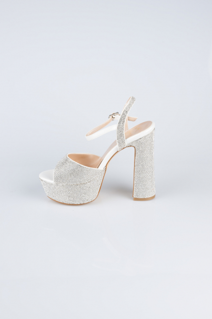 Party-Schuhe Steinbesetzt Weiß MJ4229