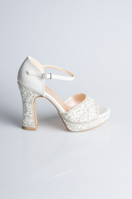 Party-Schuhe Steinbesetzt Weiß MJ2280