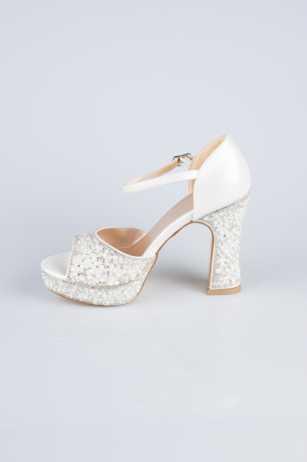 Party-Schuhe Steinbesetzt Weiß MJ2280