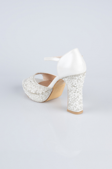 Party-Schuhe Steinbesetzt Weiß MJ2280