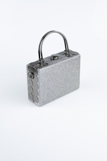 Abendtasche Glitzernd Platin KC161