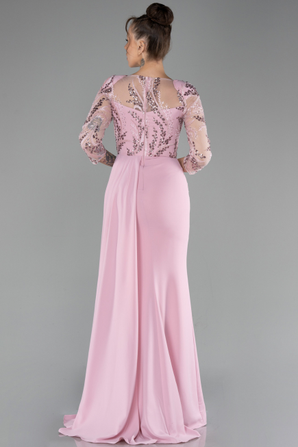 Abendkleid Lang Chiffon Puder ABU4293