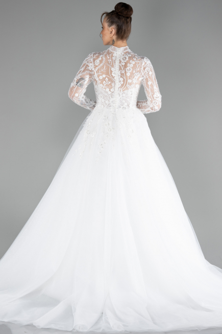 Hochzeitskleider Lang Weiß ABU4290